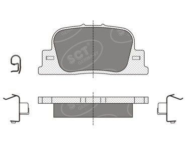 SCT GERMANY Piduriklotsi komplekt,ketaspidur SP 335 PR